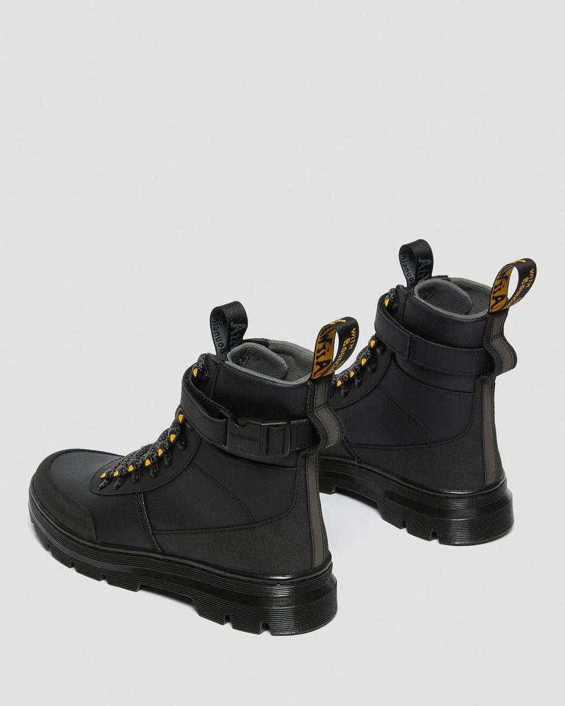 Black Men's Dr Martens Combs Tech Coated Canvas Ankle Boots | CA 438JPQ